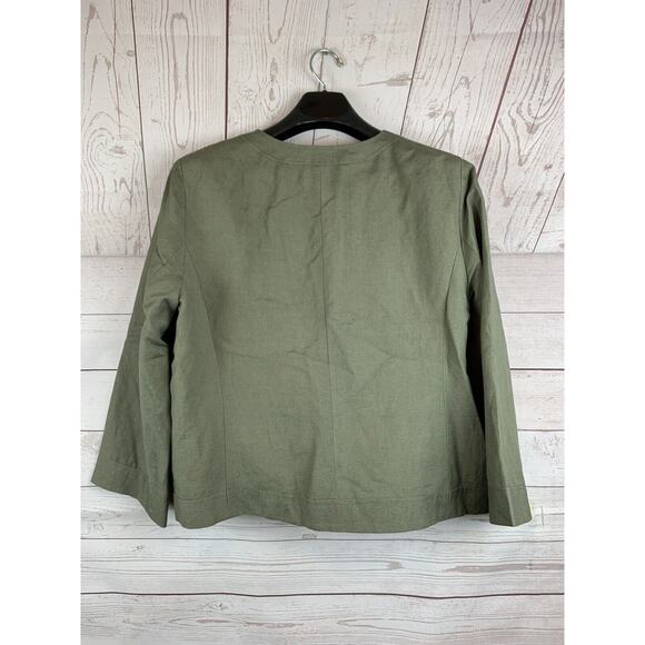 Savvy By Rafael Green blazer Womens XL Linen/Rayon blend 3/4 sleeves - Picture 2 of 4